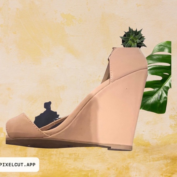 Nude Ankle Strap Patent Wedges - Picture 3 of 5